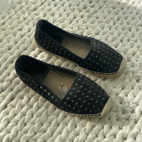 SAINT LAURENT Canvas Studded Accents Espadrilles Size 36 - Picture 2 of 10
